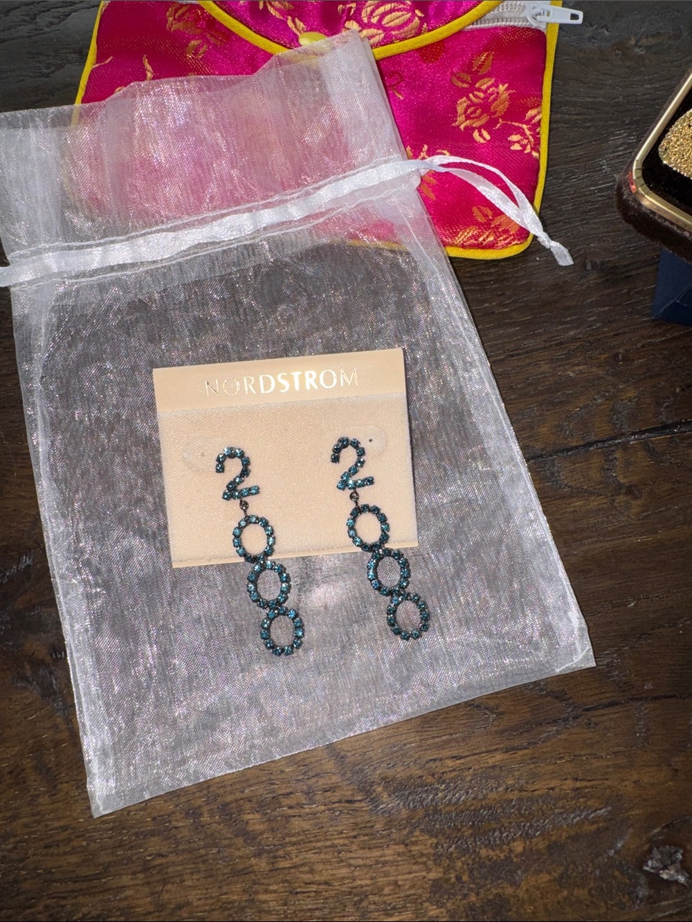 Nordstrom “2000” Y2K Rhinestone Statement Earrings NWT